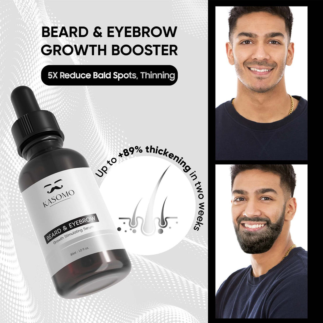 GENUINE KASOMO BEARD & EYEBROW GROWTH SERUM