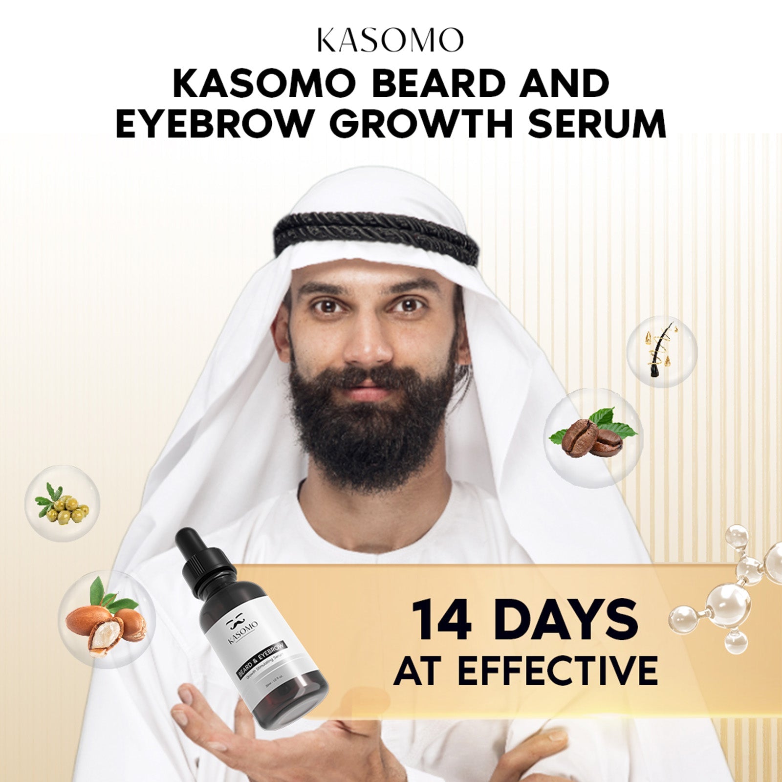 GENUINE KASOMO BEARD &amp; EYEBROW GROWTH SERUM